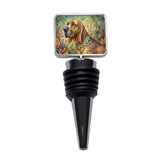 Bloodhound Dog French Bohemian Art Wine Bottle Stopper