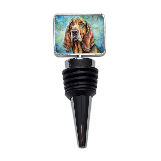 Bloodhound Dog Illustration Wine Bottle Stopper