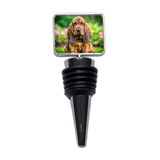 Bloodhound Dog Puppy Photo Wine Bottle Stopper