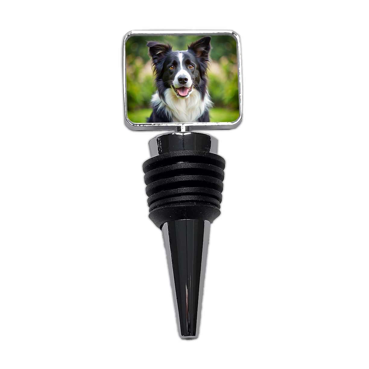 Border Collie Dog Photo Wine Bottle Stopper