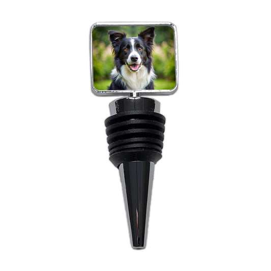 Border Collie Dog Photo Wine Bottle Stopper