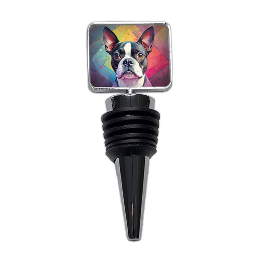 Boston Terrier Dog Contemporary Art Wine Bottle Stopper