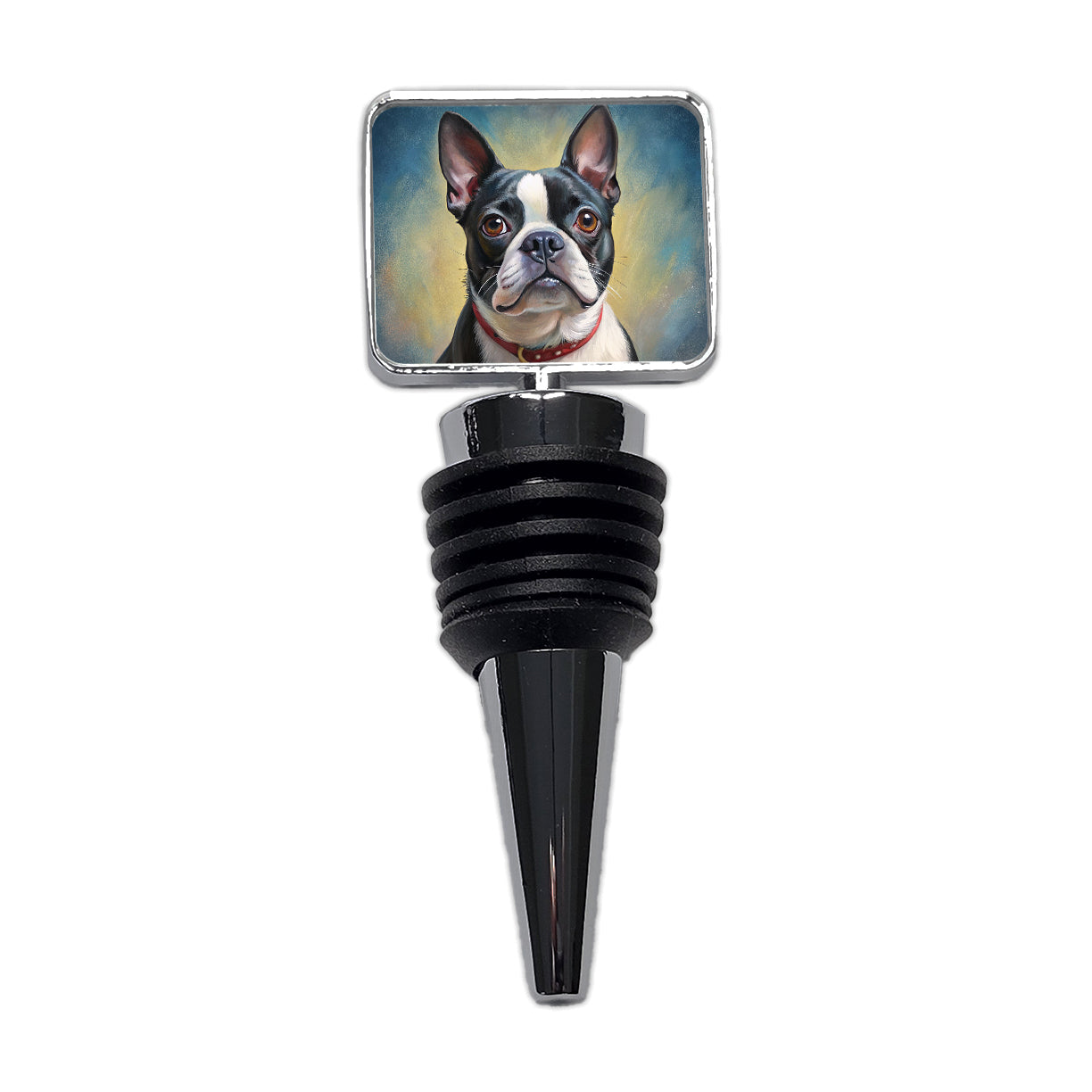 Boston Terrier Dog Illustration Wine Bottle Stopper