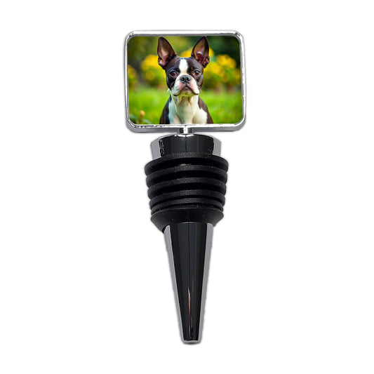 Boston Terrier Dog Photo Wine Bottle Stopper