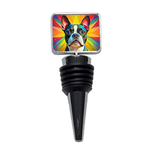 Boston Terrier Dog Pop Art Wine Bottle Stopper
