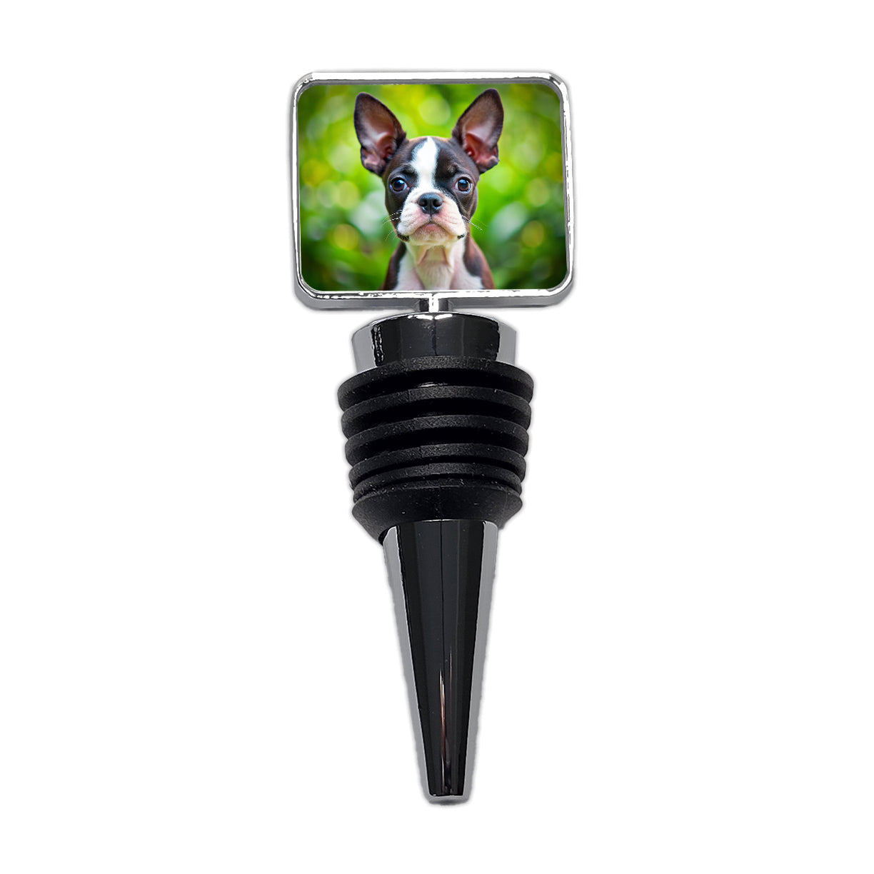 Boston Terrier Dog Puppy Photo Wine Bottle Stopper