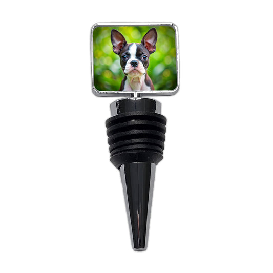 Boston Terrier Dog Puppy Photo Wine Bottle Stopper