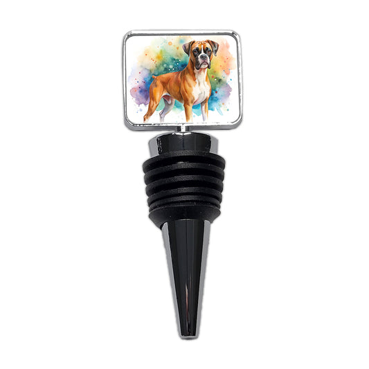 Boxer Dog Watercolor Style Wine Bottle Stopper