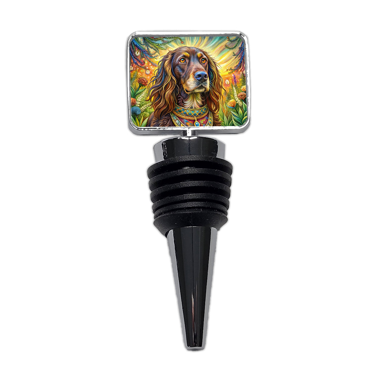 Boykin Spaniel Dog Bohemian Art Wine Bottle Stopper