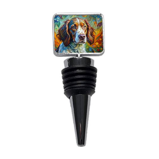 Brittany Spaniel Dog Abstract Art Wine Bottle Stopper