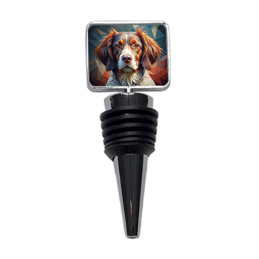 Brittany Spaniel Dog Abstract Stylized Art Wine Bottle Stopper