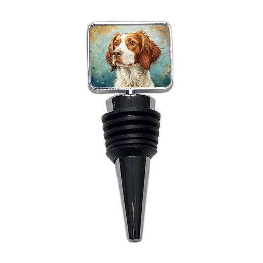 Brittany Spaniel Dog Art Nouveau Wine Bottle Stopper