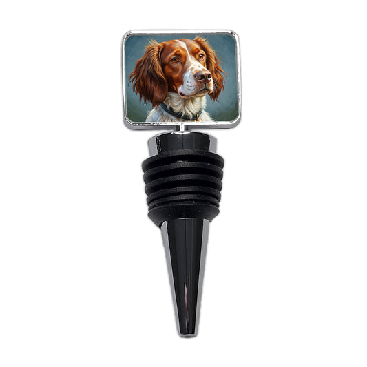 Brittany Spaniel Dog Illustration Wine Bottle Stopper