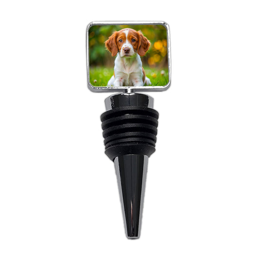 Brittany Spaniel Dog Puppy Photo Wine Bottle Stopper