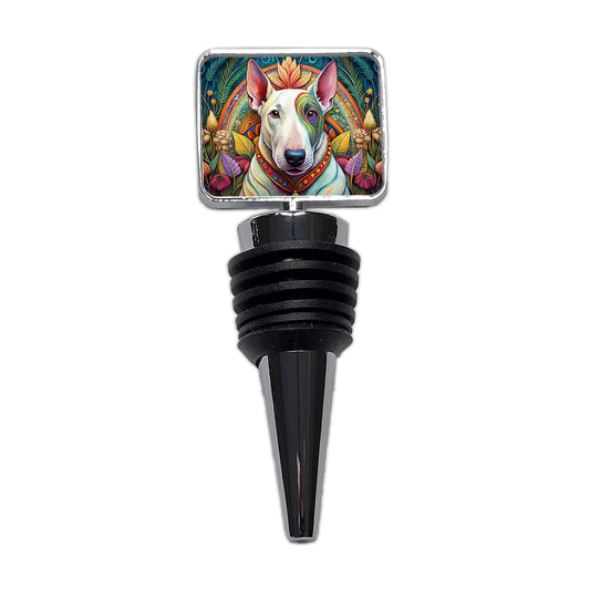 Bull Terrier Dog French Bohemian Art Wine Bottle Stopper