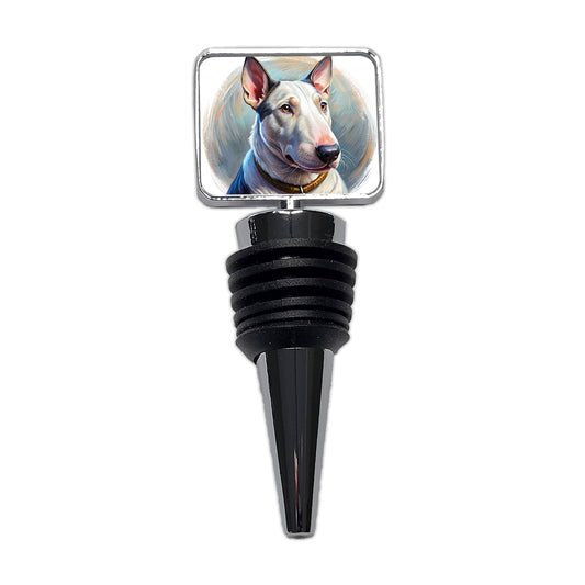 Bull Terrier Dog Illustration Wine Bottle Stopper