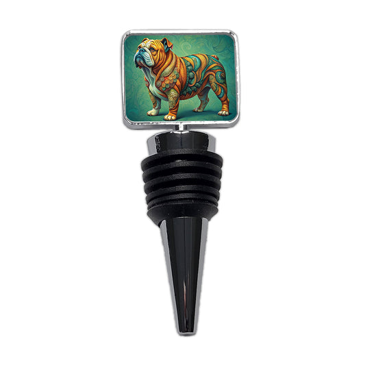 Bulldog Dog Art Nouveau Wine Bottle Stopper