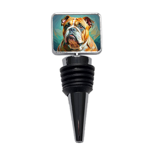 Bulldog Dog Expressionism Art Wine Bottle Stopper