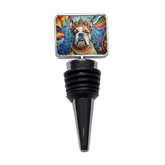 Bulldog Dog French Bohemian Art Wine Bottle Stopper