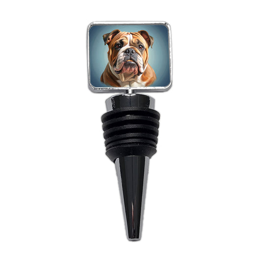 Bulldog Dog Illustration Wine Bottle Stopper