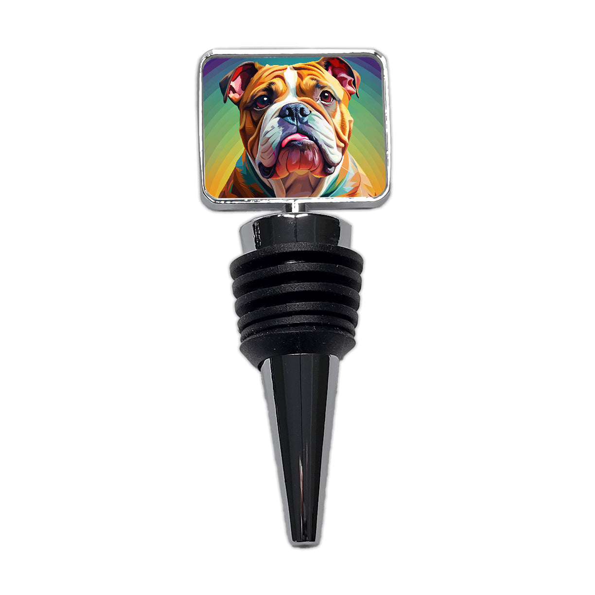 Bulldog Dog Pop Art Wine Bottle Stopper