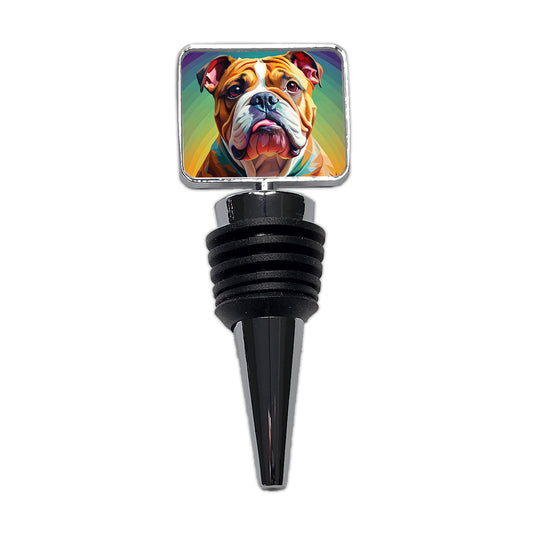 Bulldog Dog Pop Art Wine Bottle Stopper