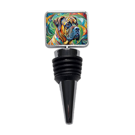 Bullmastiff Dog Abstract Art Wine Bottle Stopper