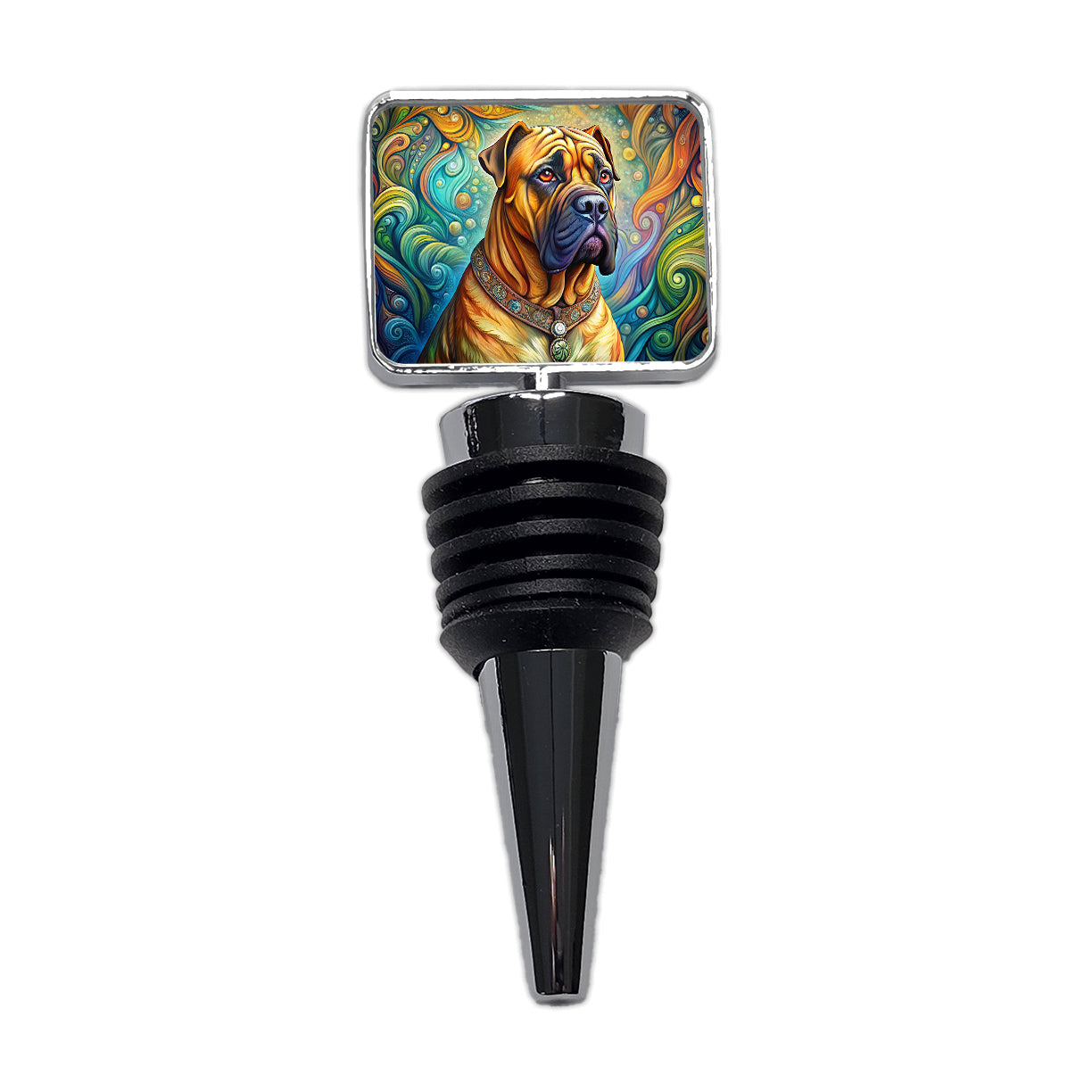 Bullmastiff Dog Bohemian Art Wine Bottle Stopper