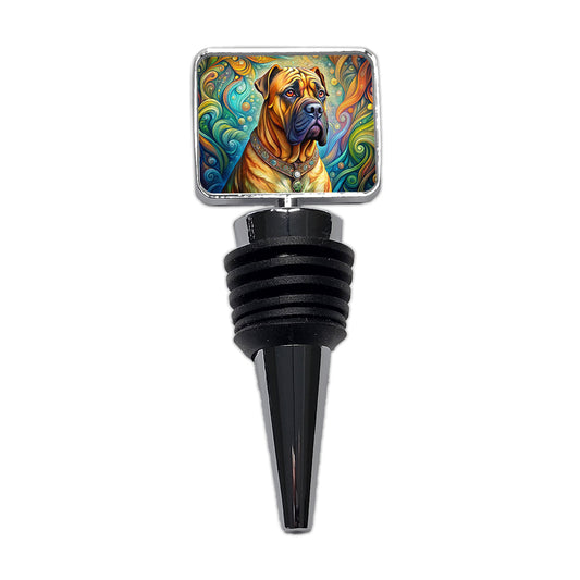 Bullmastiff Dog Bohemian Art Wine Bottle Stopper
