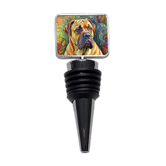Bullmastiff Dog Expressionism Art Wine Bottle Stopper