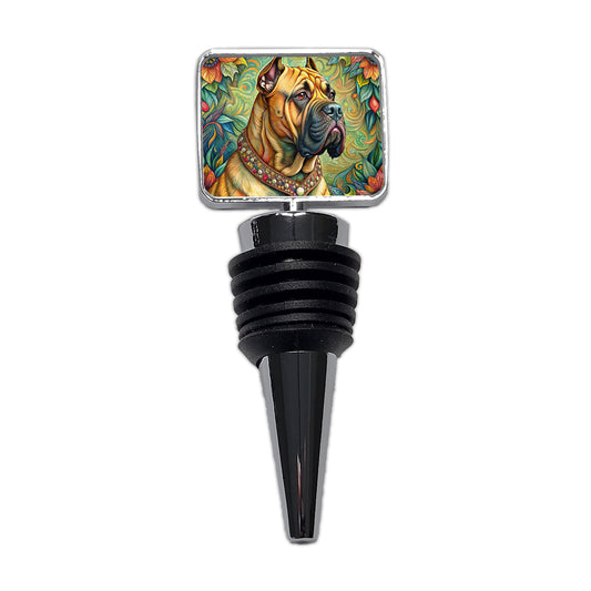 Bullmastiff Dog French Bohemian Art Wine Bottle Stopper