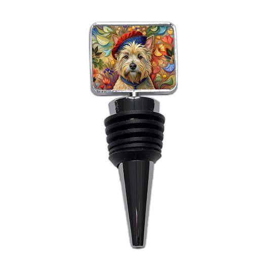 Cairn Terrier Dog French Bohemian Art Wine Bottle Stopper