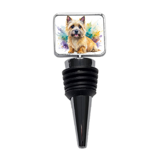Cairn Terrier Dog Watercolor Style Wine Bottle Stopper