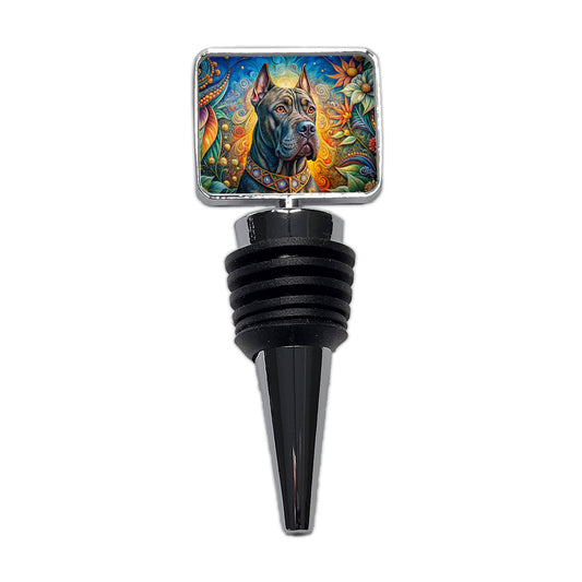 Cane Corso Dog Bohemian Art Wine Bottle Stopper