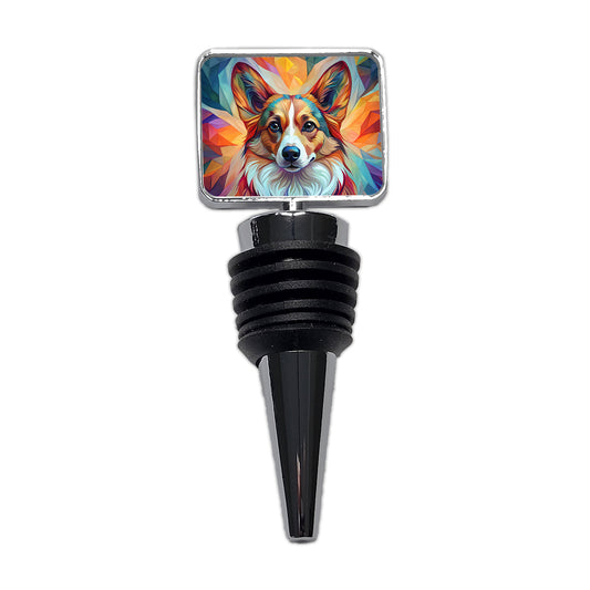 Cardigan Welsh Corgi Dog Abstract Stylized Art Wine Bottle Stopper