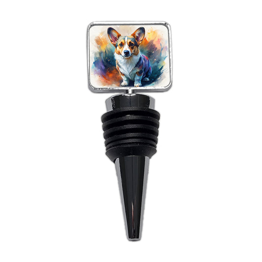 Cardigan Welsh Corgi Dog Contemporary Art Wine Bottle Stopper