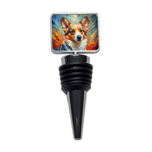 Cardigan Welsh Corgi Dog Expressionism Art Wine Bottle Stopper