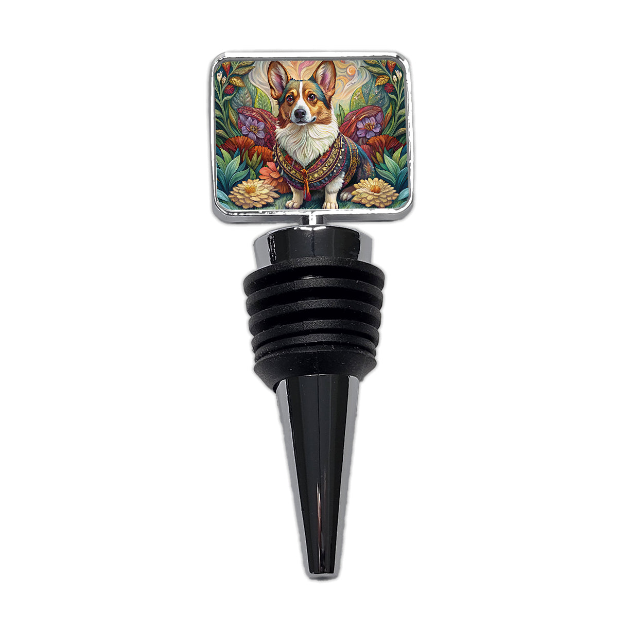 Cardigan Welsh Corgi Dog French Bohemian Art Wine Bottle Stopper