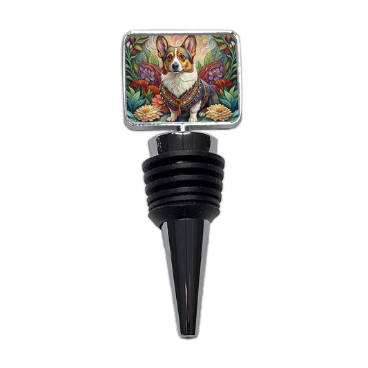 Cardigan Welsh Corgi Dog French Bohemian Art Wine Bottle Stopper