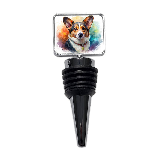 Cardigan Welsh Corgi Dog Illustration Wine Bottle Stopper