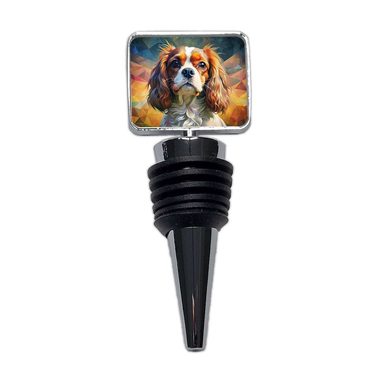 Cavalier King Charles Spaniel Dog Abstract Art Wine Bottle Stopper