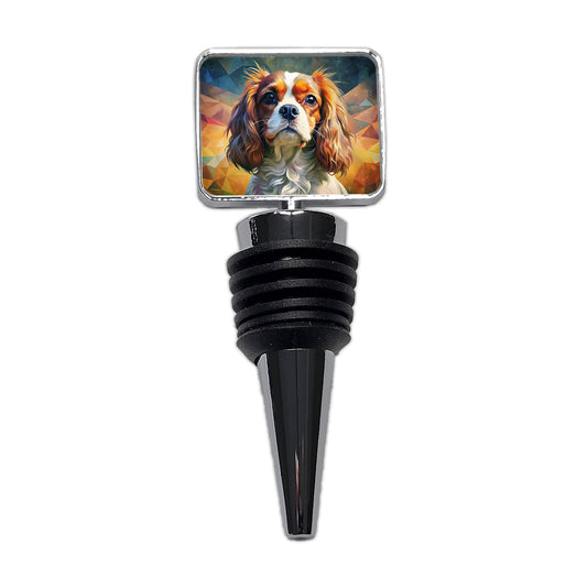 Cavalier King Charles Spaniel Dog Abstract Art Wine Bottle Stopper