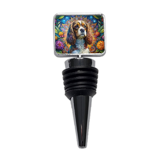 Cavalier King Charles Spaniel Dog Bohemian Art Wine Bottle Stopper