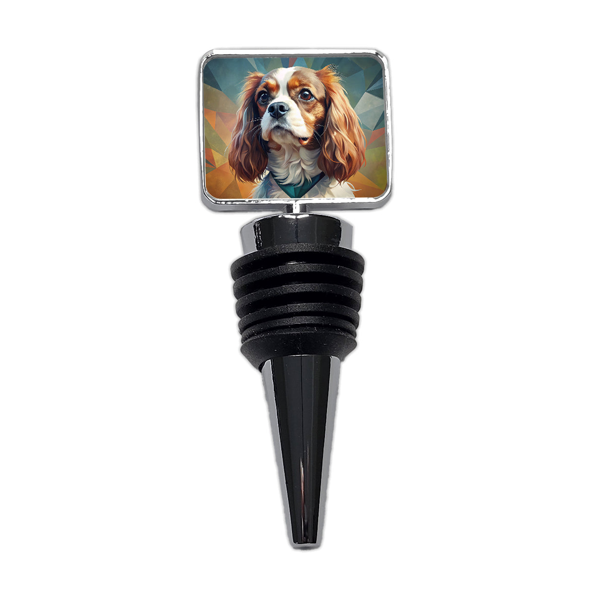 Cavalier King Charles Spaniel Dog Contemporary Art Wine Bottle Stopper