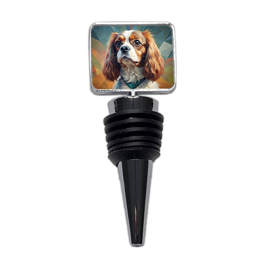 Cavalier King Charles Spaniel Dog Contemporary Art Wine Bottle Stopper