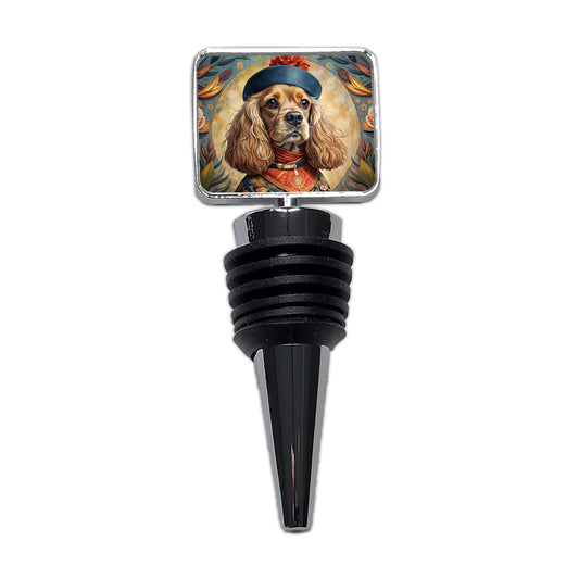 Cavalier King Charles Spaniel Dog French Bohemian Art Wine Bottle Stopper