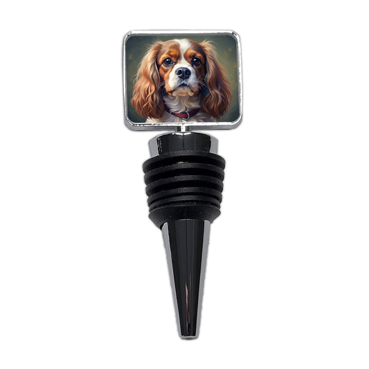 Cavalier King Charles Spaniel Dog Illustration Wine Bottle Stopper