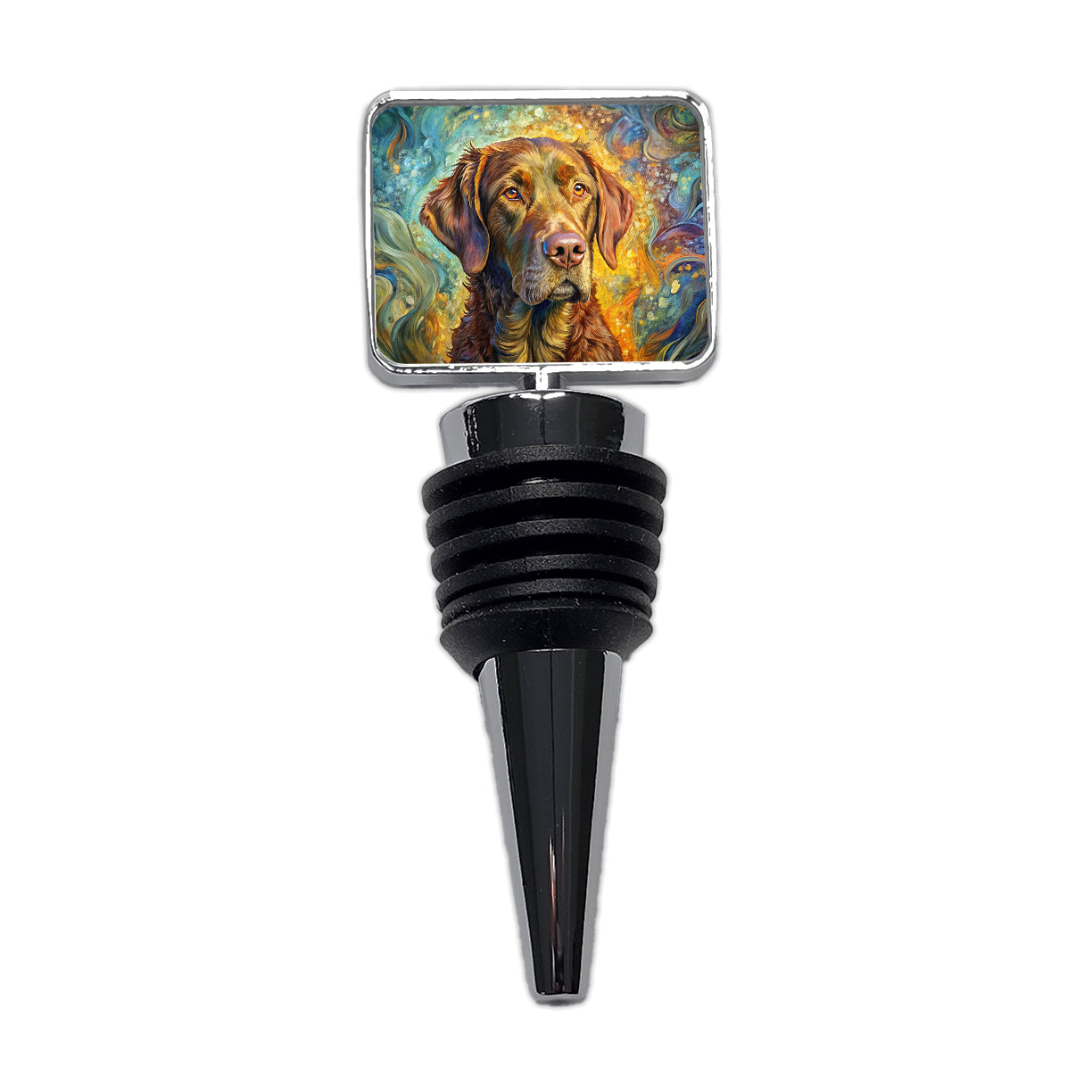 Chesapeake Bay Retriever Dog Abstract Art Wine Bottle Stopper
