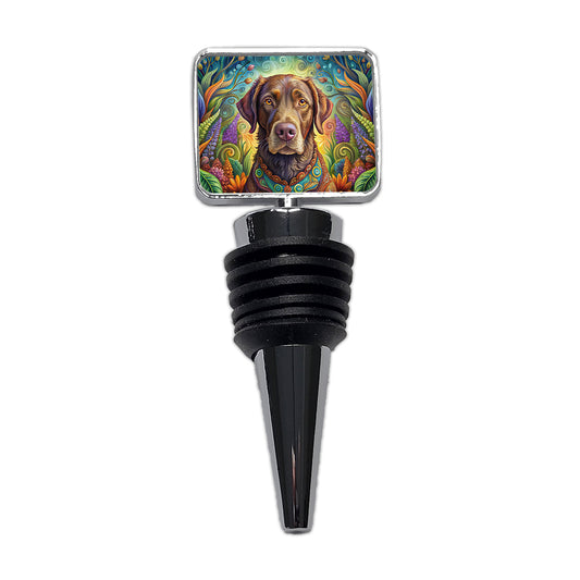 Chesapeake Bay Retriever Dog Bohemian Art Wine Bottle Stopper