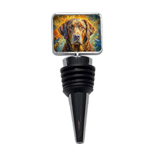 Chesapeake Bay Retriever Dog Expressionism Art Wine Bottle Stopper